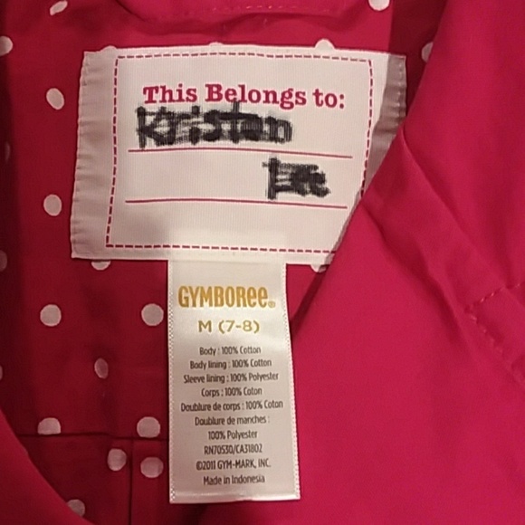 Gymboree medium 7/8 red light coat with bow - Picture 2 of 6
